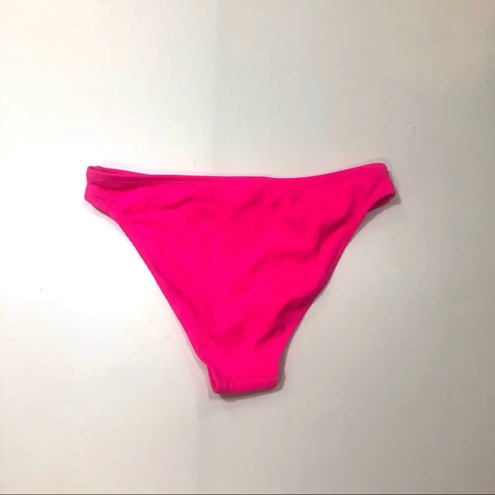 California Waves Pink ribbed bikini swim bottom